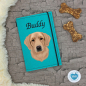 Preview: Designbeispiel der Impfpasshülle türkis hell für den Golden Retriever